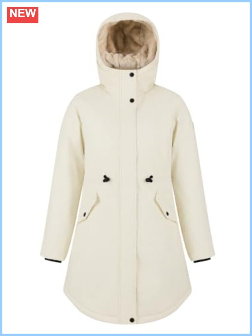 Women's Fleece Lined Waterproof Long Hooded Winter Parka Coat